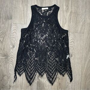 Antistar Black Lace Tank Top Layering Lace Layering Piece Size M Made in Canada